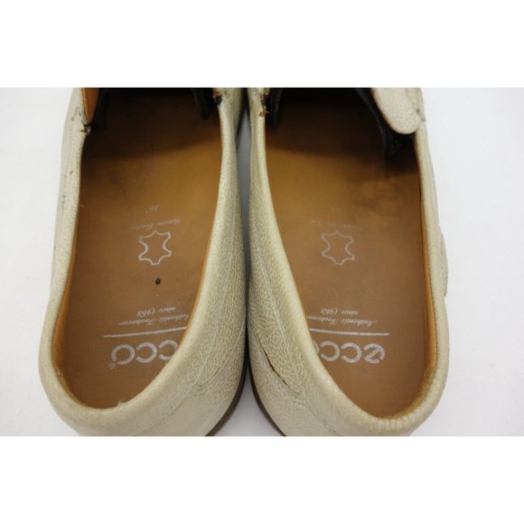 Ecco Beige Leather Dress Casual Moc Toe Slip On Loafer Shoes Mens 45 / 12 - 12.5 main image 5
